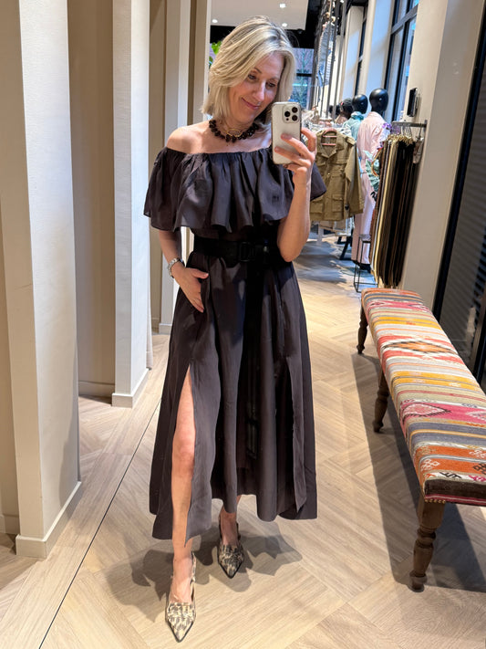 Copenhage Muse Jurk Molly Bruin - Peet kleding