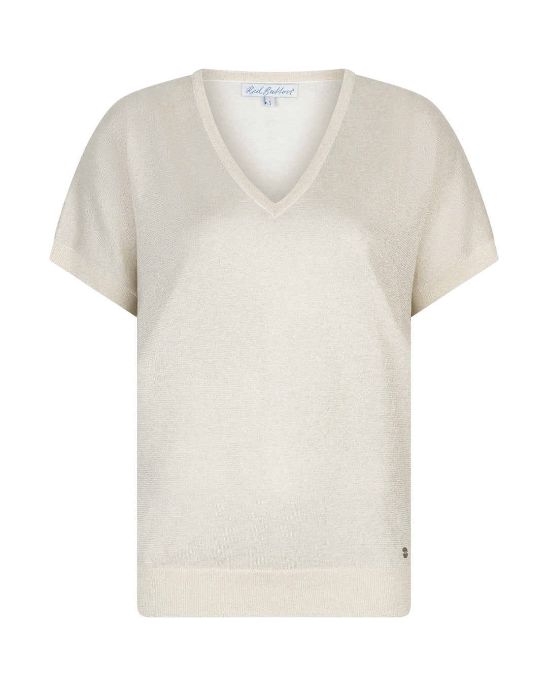 Red Button Top Jerry Ecru - Peet kleding