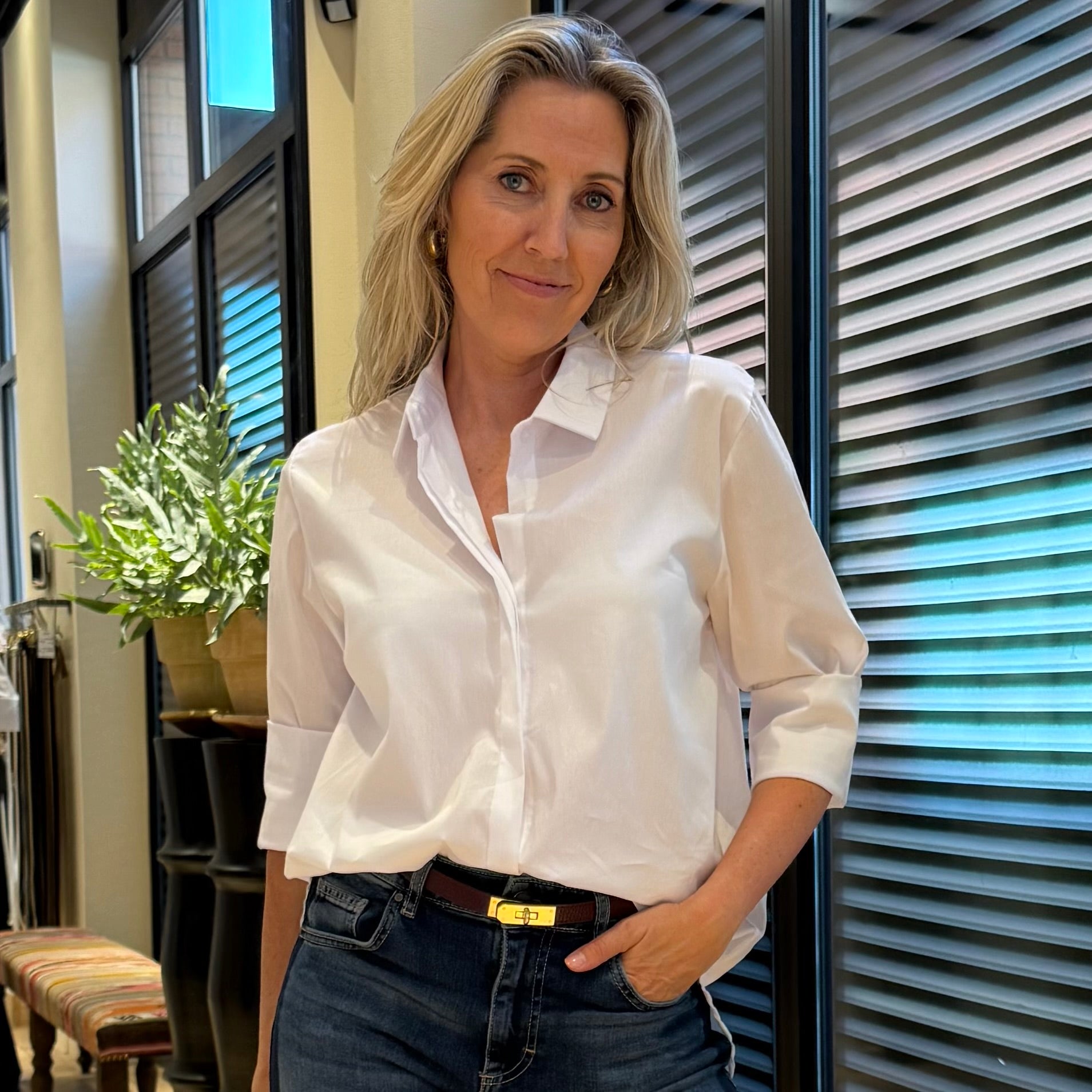 Basic Blouse Lisa Wit - Peet kleding