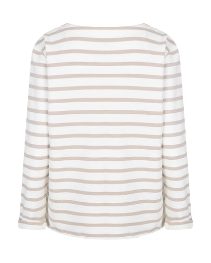Red Button Streep Shirt Terry Zand - Peet kleding