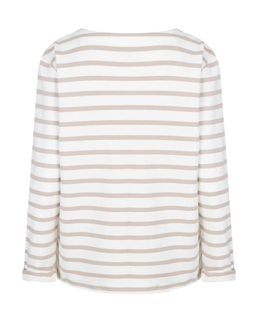 Red Button Streep Shirt Terry Zand - Peet kleding