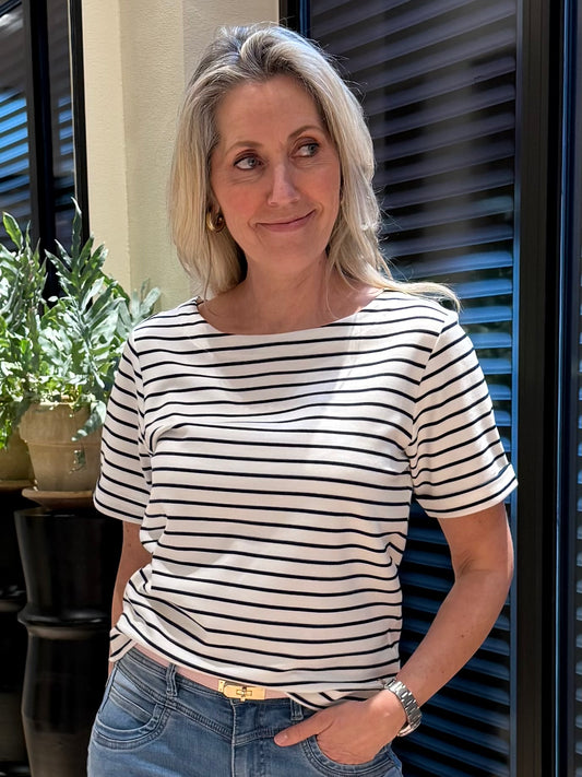 Red Button Korte Mouw Shirt Terry Donkerblauw - Peet kleding