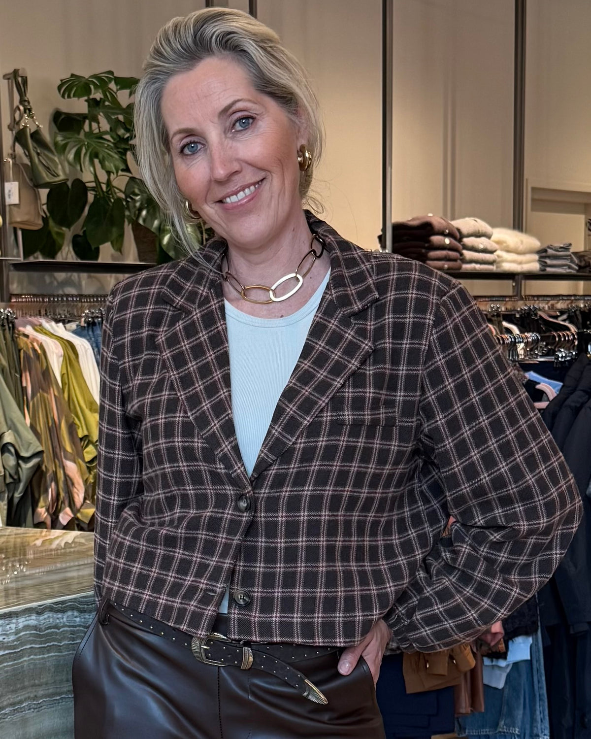 Korte Blazer Lola Ruit Bruin Bordeaux