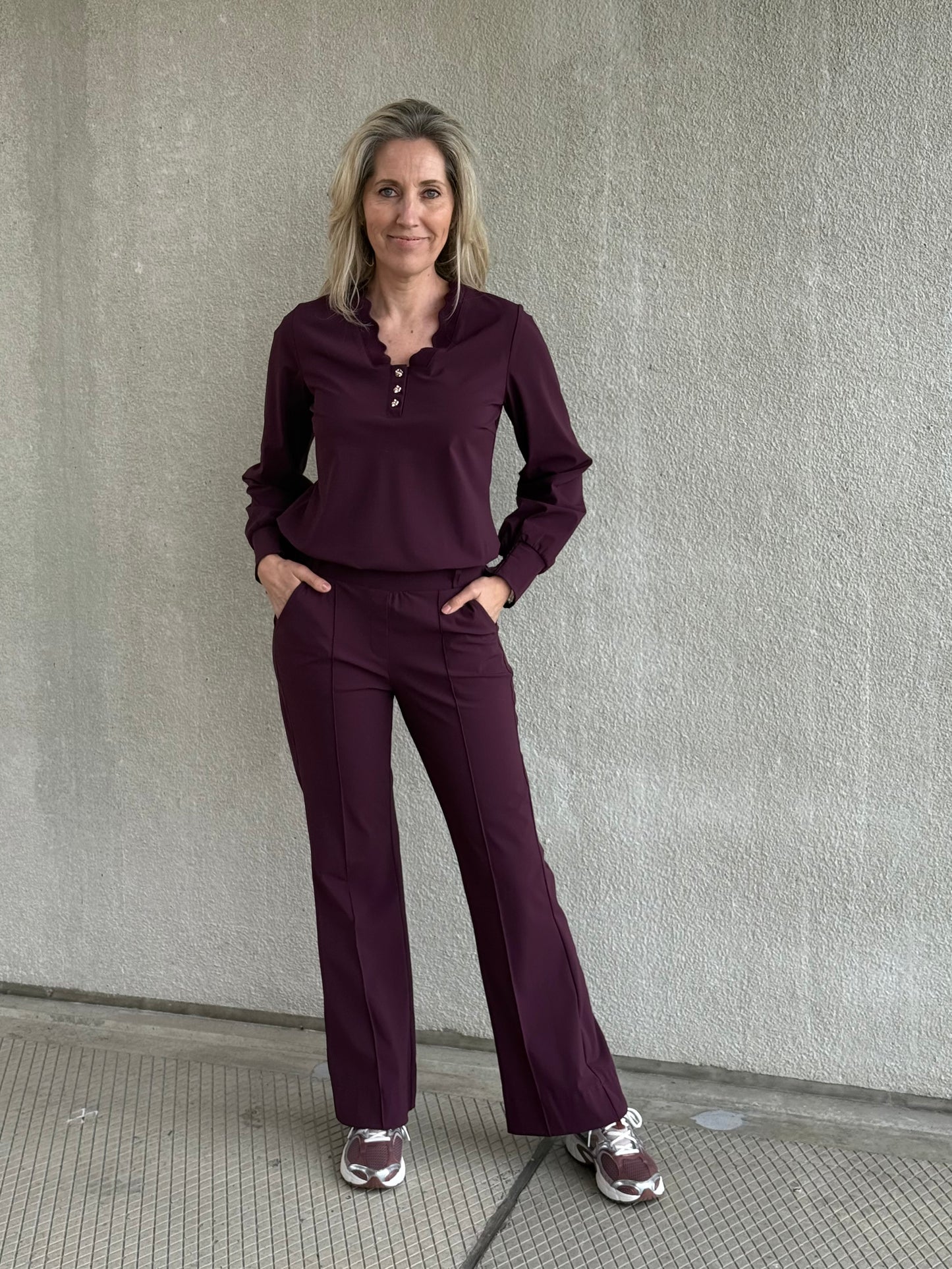 Triple Nine - Travel Top Laura Aubergine - 6933 - Peet kleding