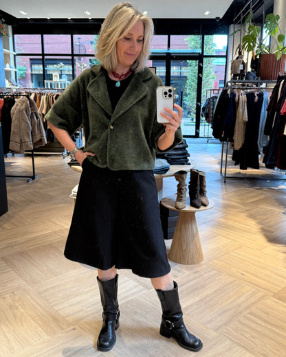 Fluffy Vest Jona Donkergroen - Peet kleding