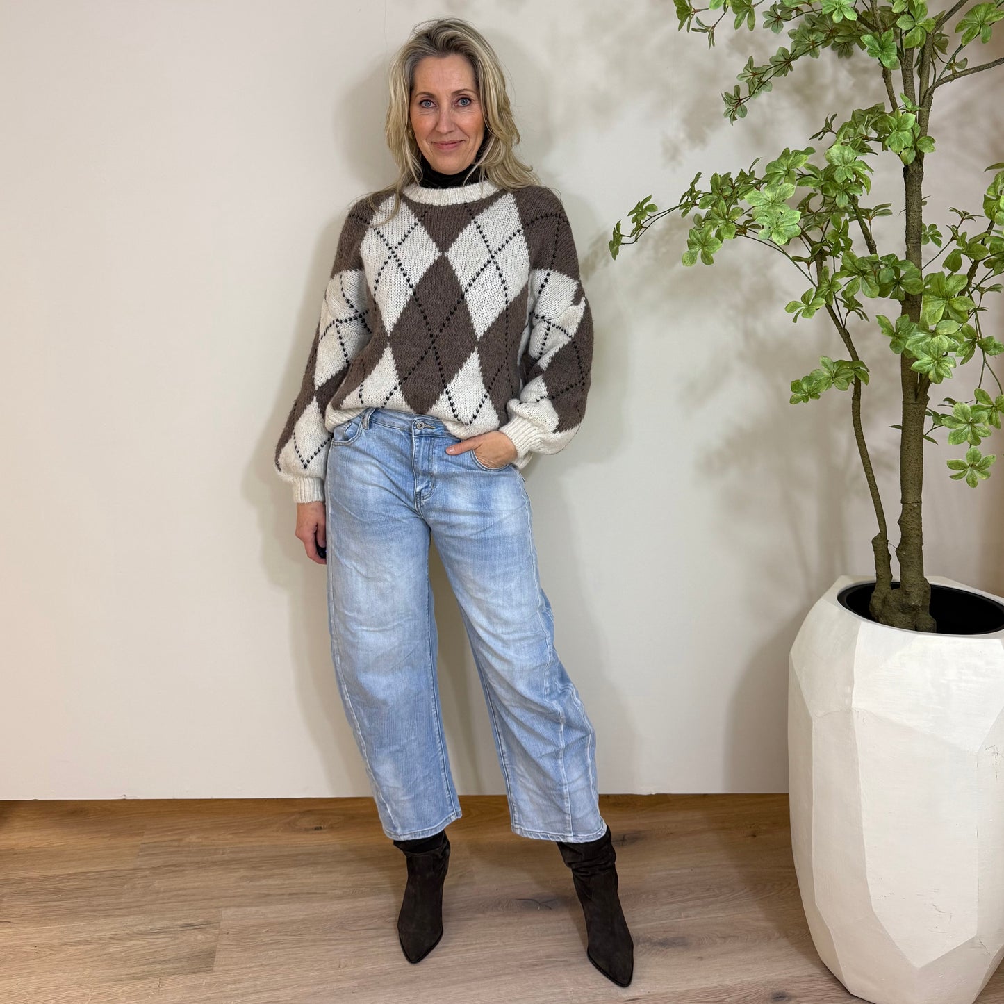 Trui Saar College Beige - Peet kleding