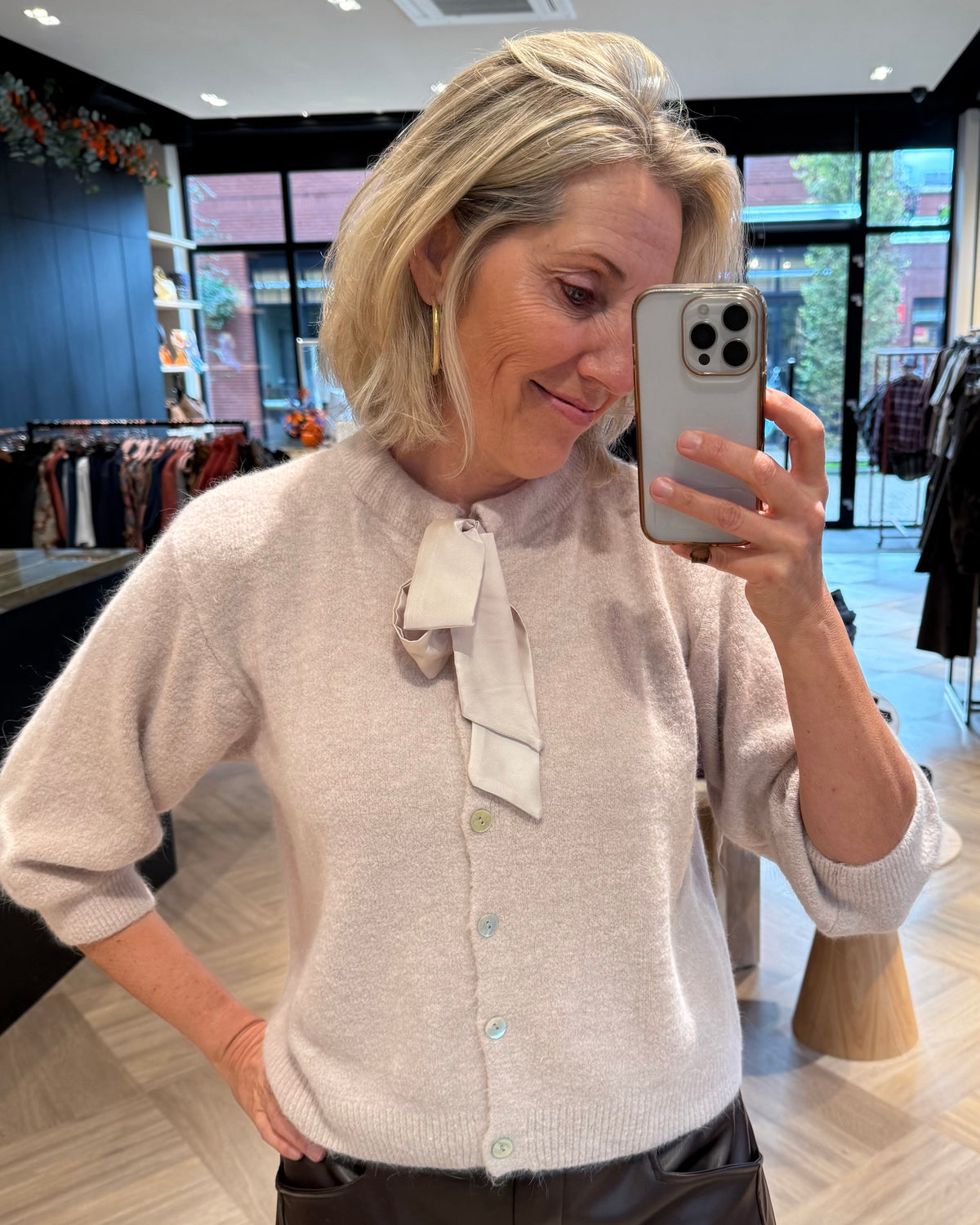 Angora Vest Strik Beige - Peet kleding