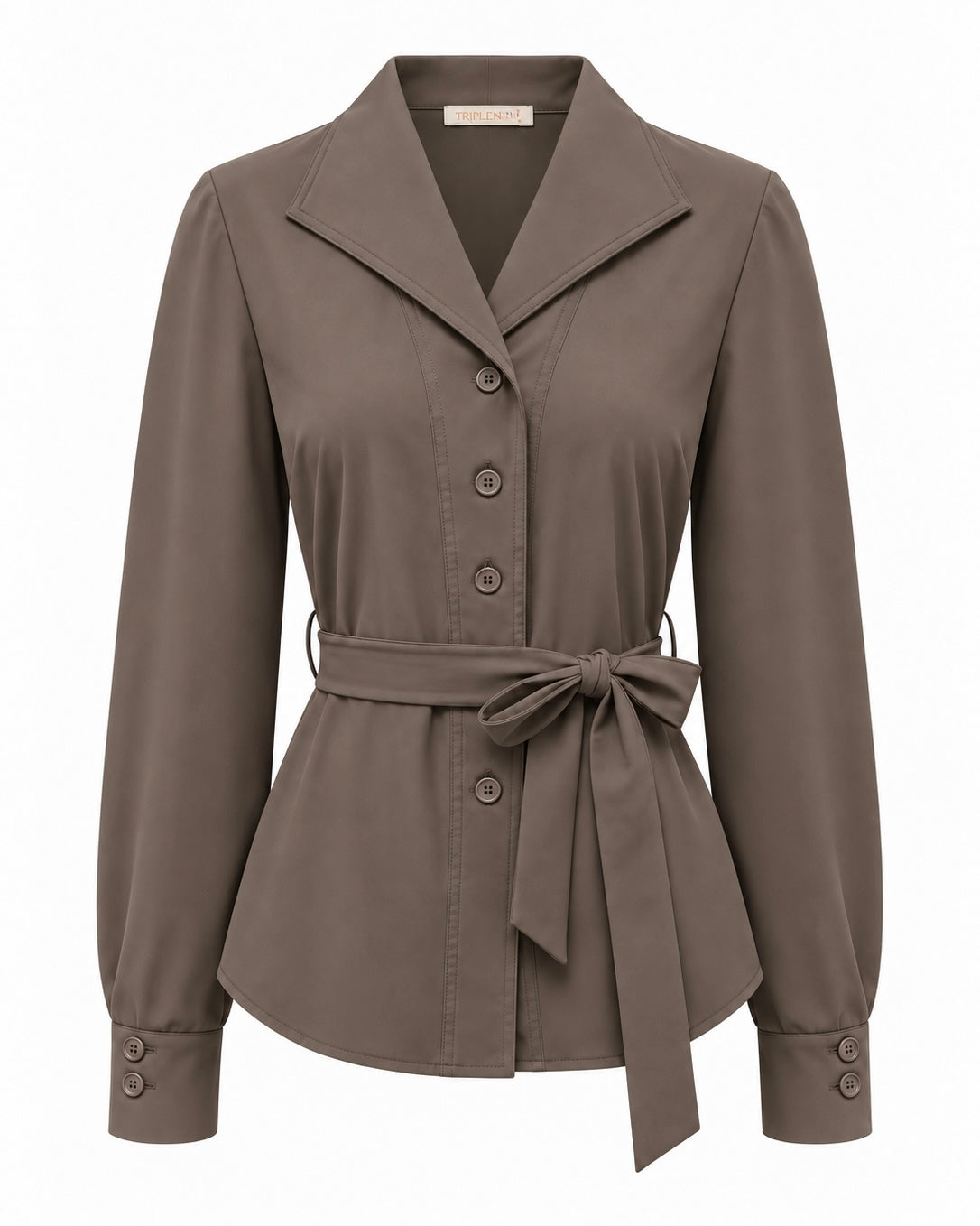 Triple Nine - Travel Blouse Charlot Taupe - 5949 - Peet kleding