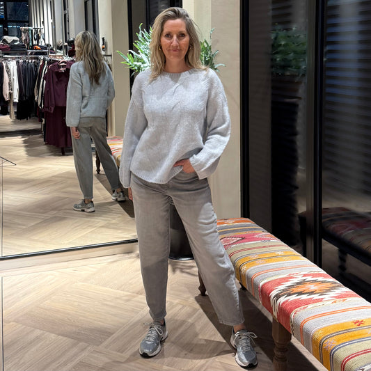 Yaya Trui Cable Wool Grijs - Peet kleding
