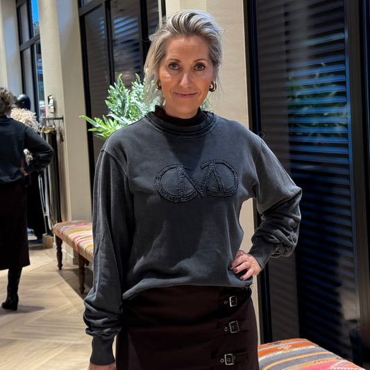 Copenhage Muse Sweater Roco Antraciet - Peet kleding