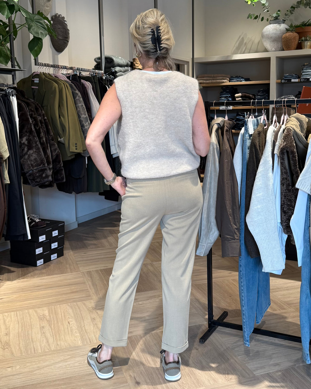 Yaya Spencer V-neck Beige