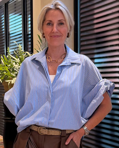Blouse Lot Lichtblauwe Streep