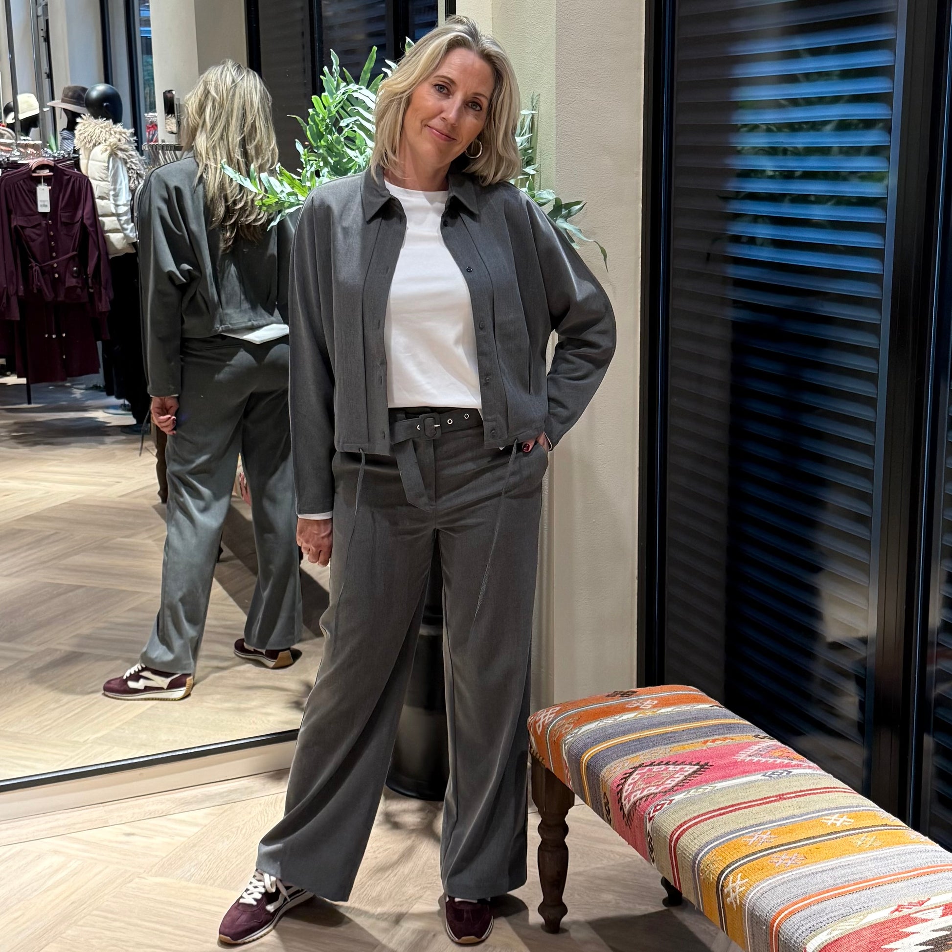 Yaya Wide Leg Met Riem Antra - Peet kleding