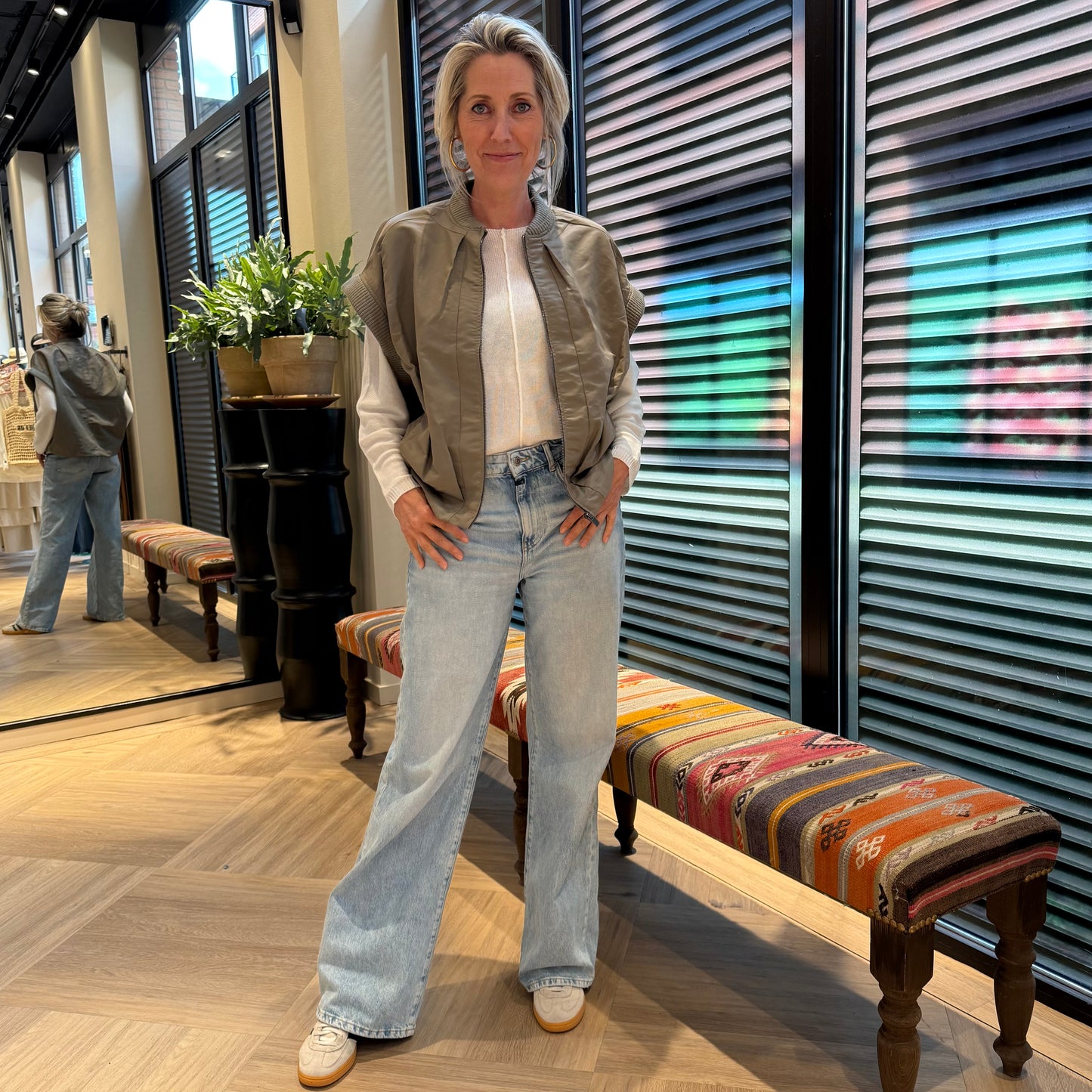 With Black Bodywarmer Imperial Taupe - Peet kleding