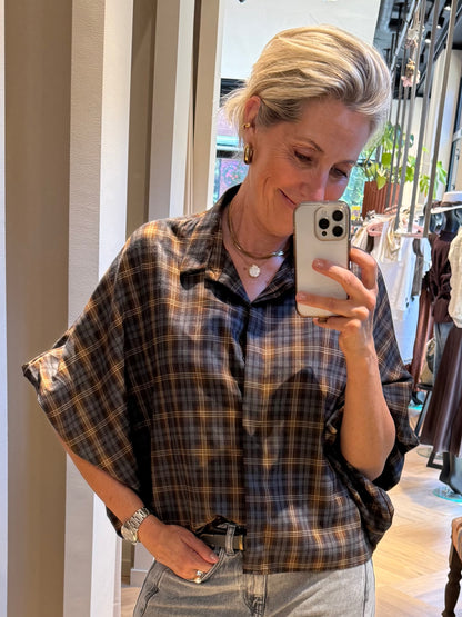 Blouse Ruit Roos Donkerbruin