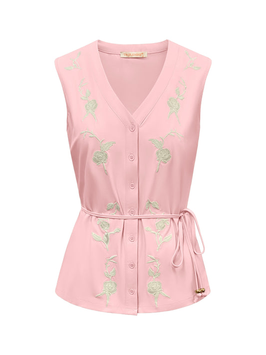 Triple Nine - Travel Blouse Isabelle Poederroze - 5938 - Peet kleding