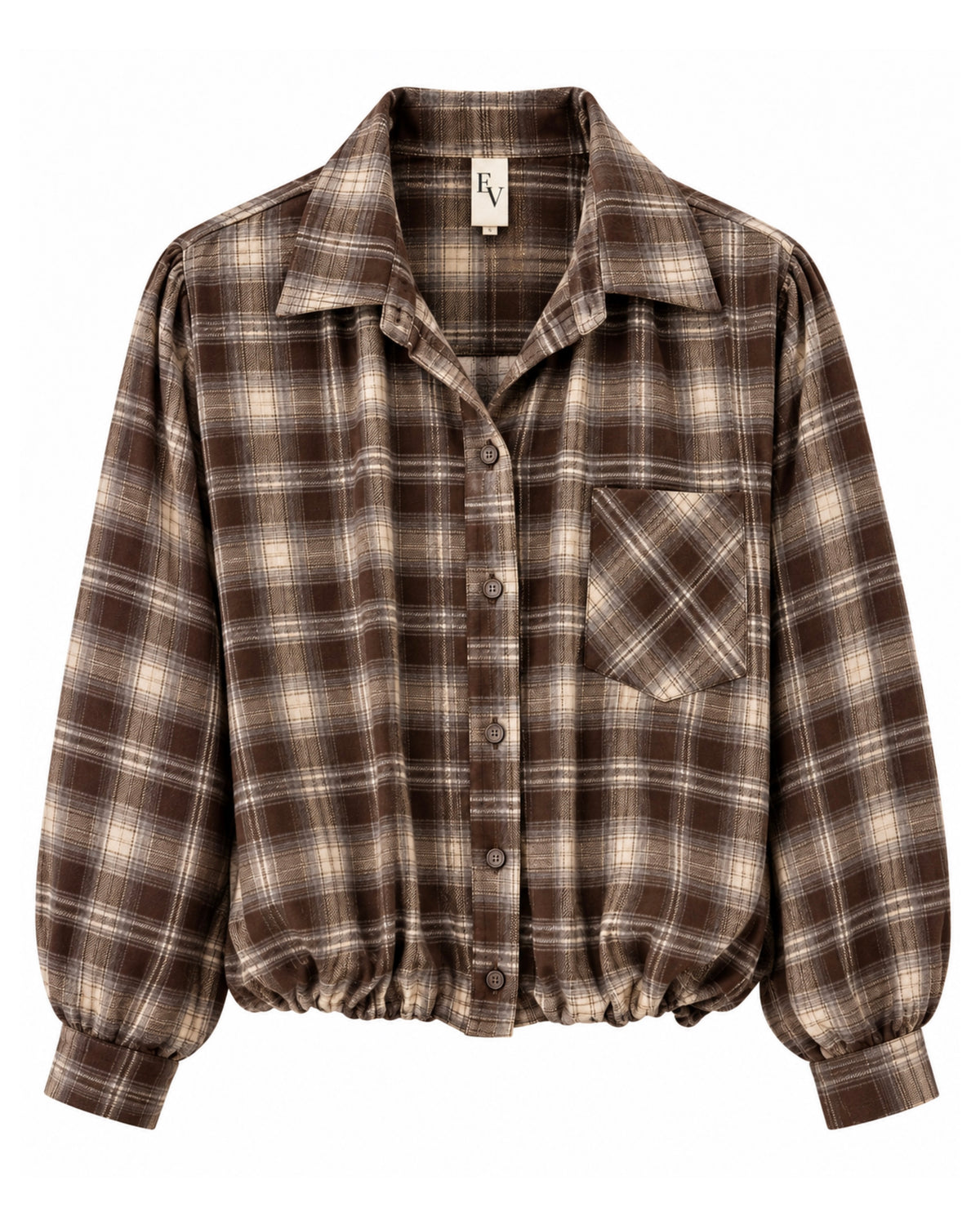 Blouson Ruit Bruin Beige