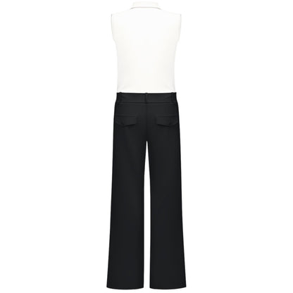 Triple Nine - Travel Jumpsuit Pia Zwart Wit - 51902 - Peet kleding