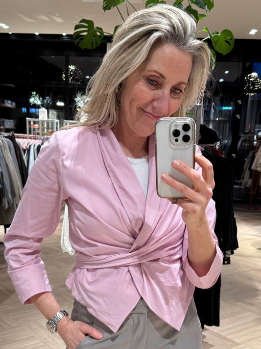 Wikkelblouse Sannie Roze - Peet kleding