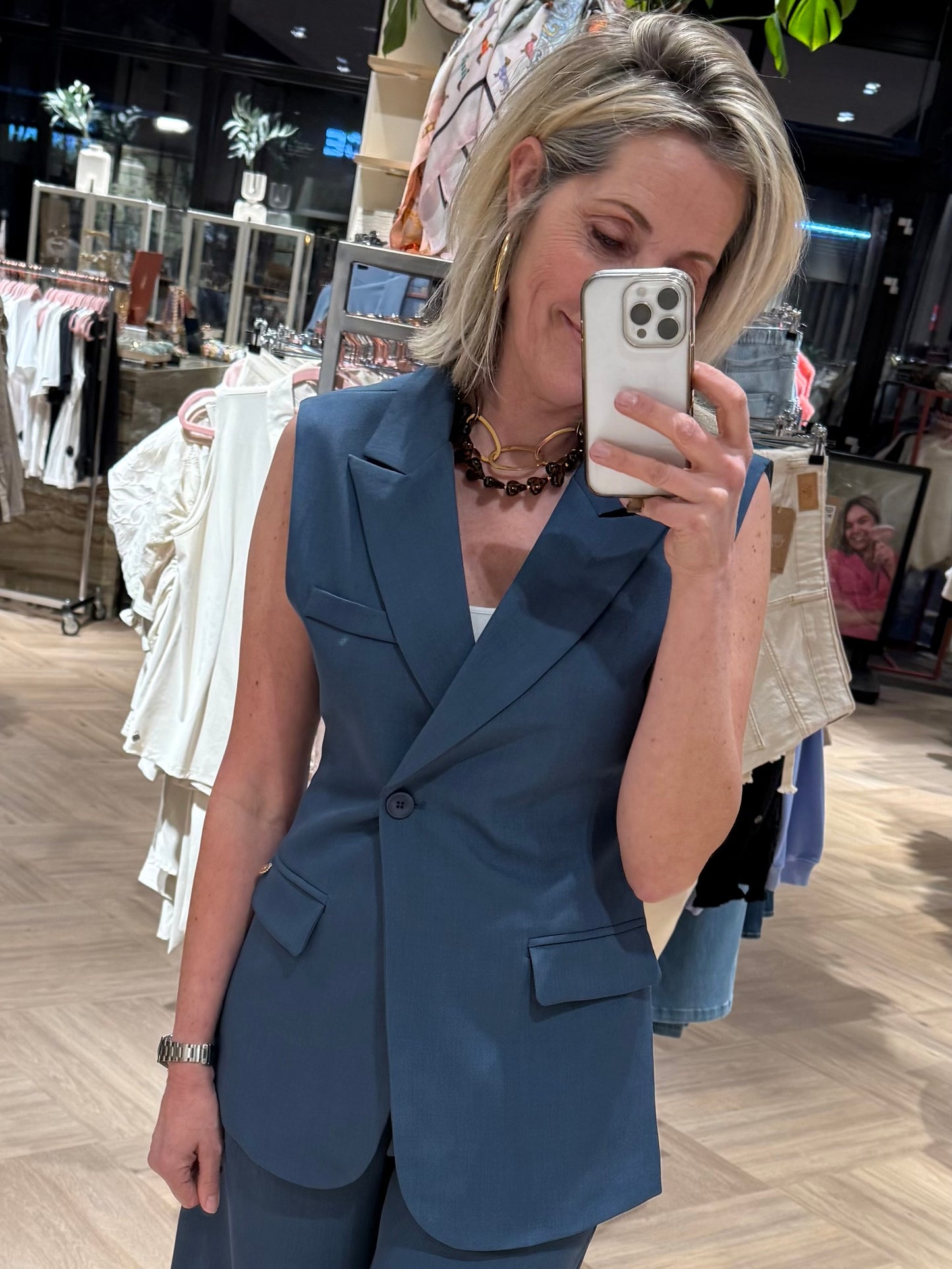 Ambika Gilet Jeansblauw - Peet kleding