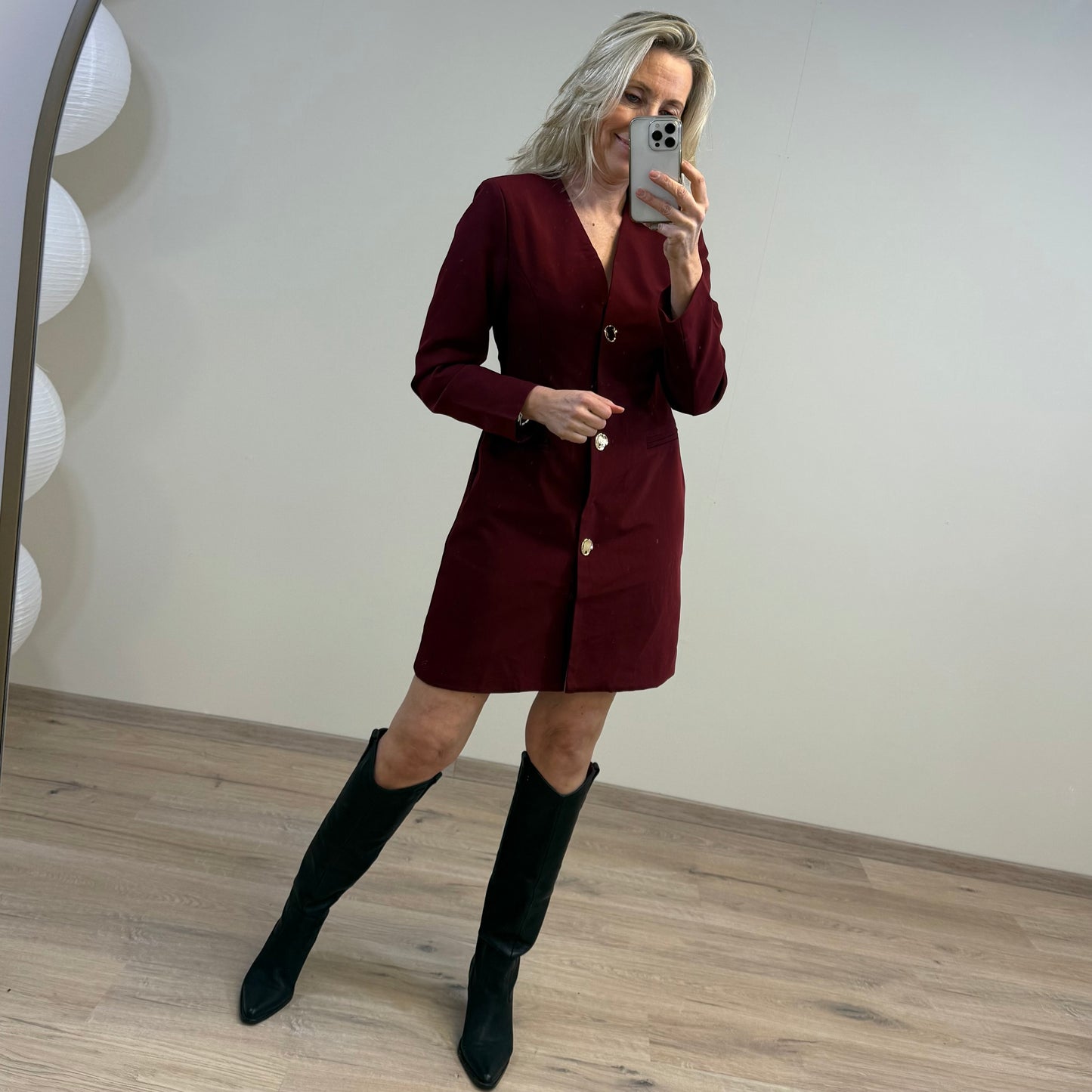 Azzurro Blazer Dress Jonne Bordeaux - Peet kleding