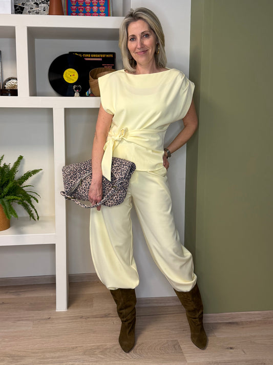 Ambika Broek Nina Barrel Zachtgeel - Peet kleding