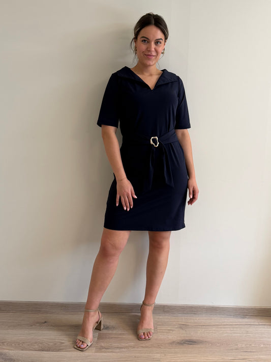 Triple Nine Travel Jurk Julia Navy - 51821 - Peet kleding