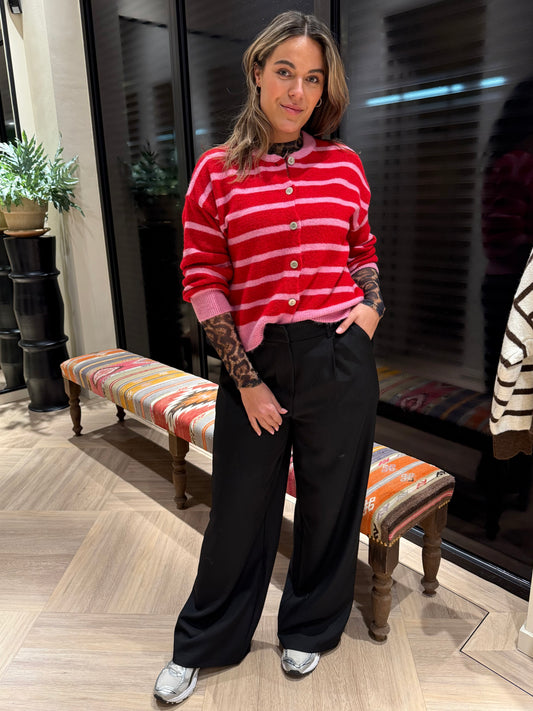 Ambika Pantalon Gris Zwart - Peet kleding