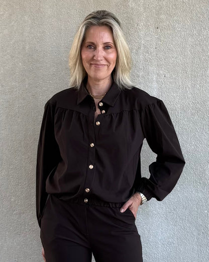 Triple Nine - Travel Blouse Sasha Donkerbruin - 5951 - Peet kleding