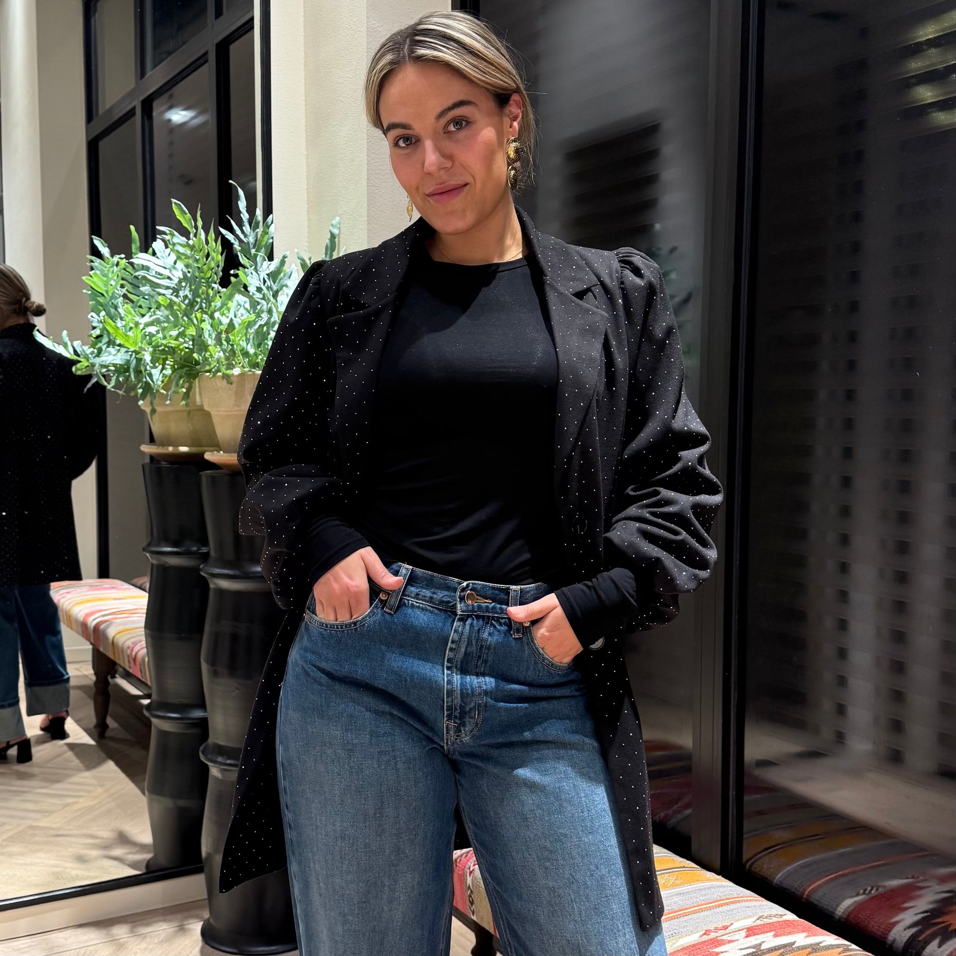 Blazer Leny Glitter Zwart - Peet kleding