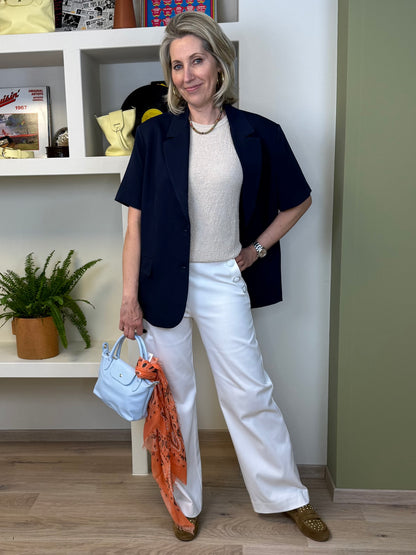 Yaya Pantalon Knoop Offwhite - Peet kleding