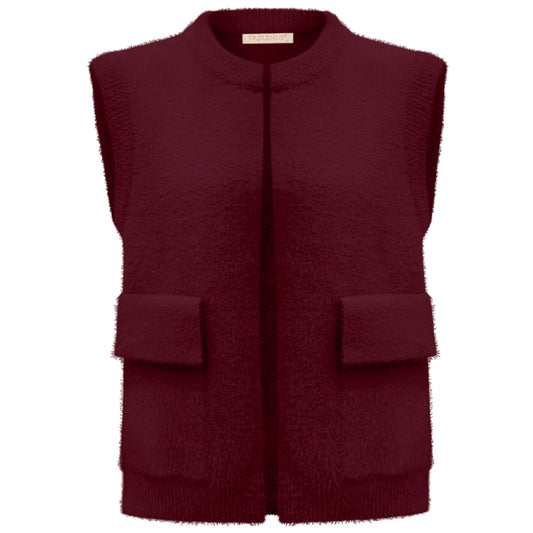 Triple Nine - Fluffy Gilet Inky Bordeaux - 9001 - Peet kleding