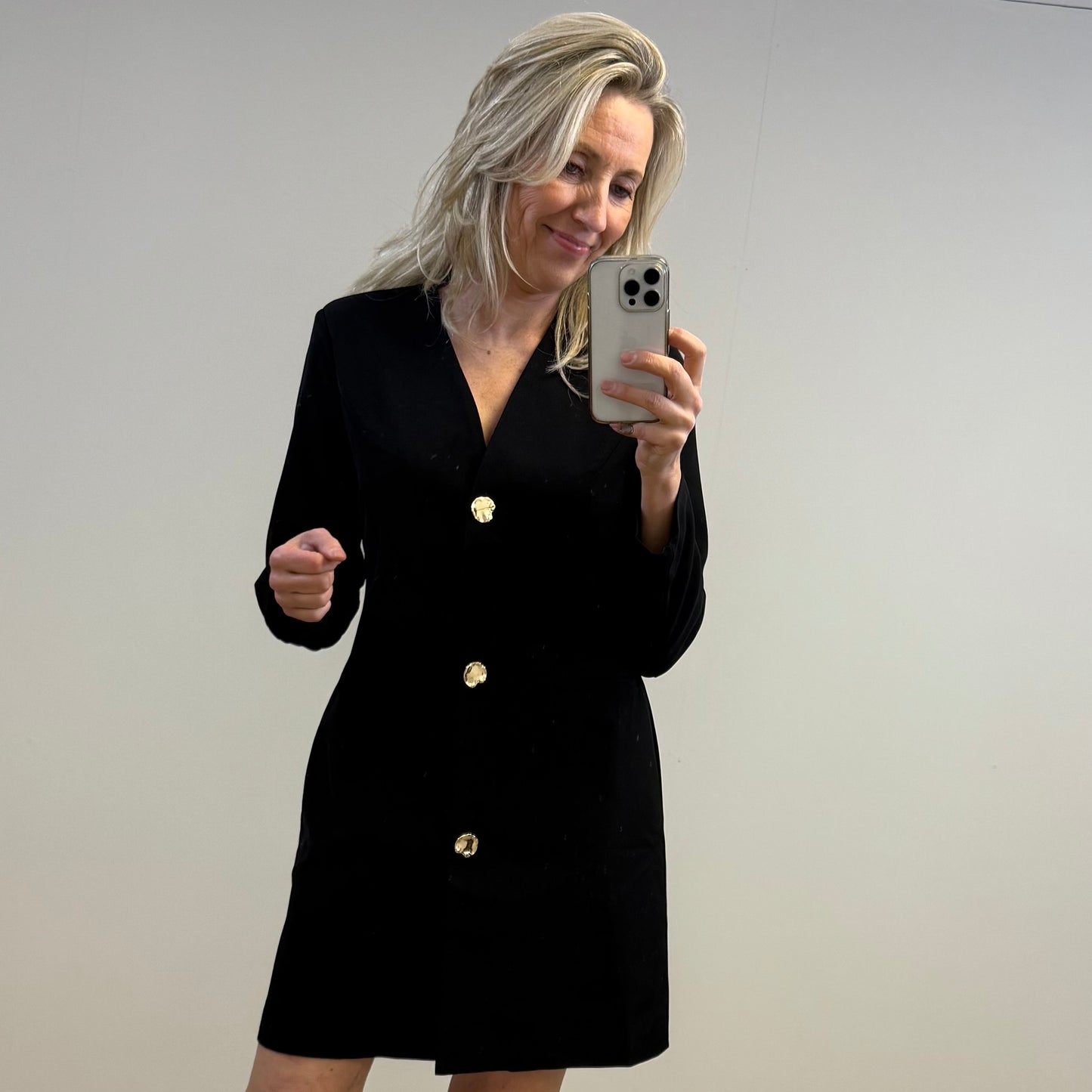 Azzurro Blazer Dress Jonne Zwart - Peet kleding