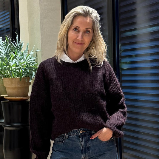 With Black Trui Ophelia Aubergine - Peet kleding