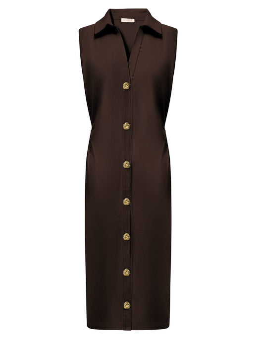 Triple Nine Travel Jurk June Donkerbruin - 51817 - Peet kleding