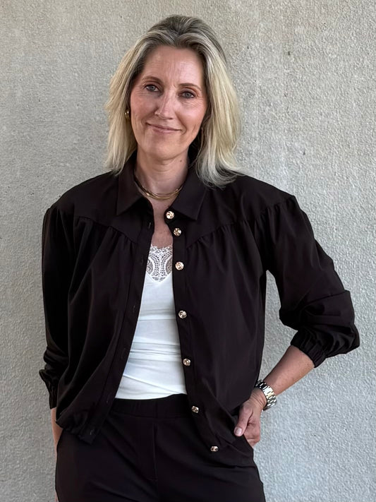 Triple Nine - Travel Blouse Sasha Donkerbruin - 5951 - Peet kleding