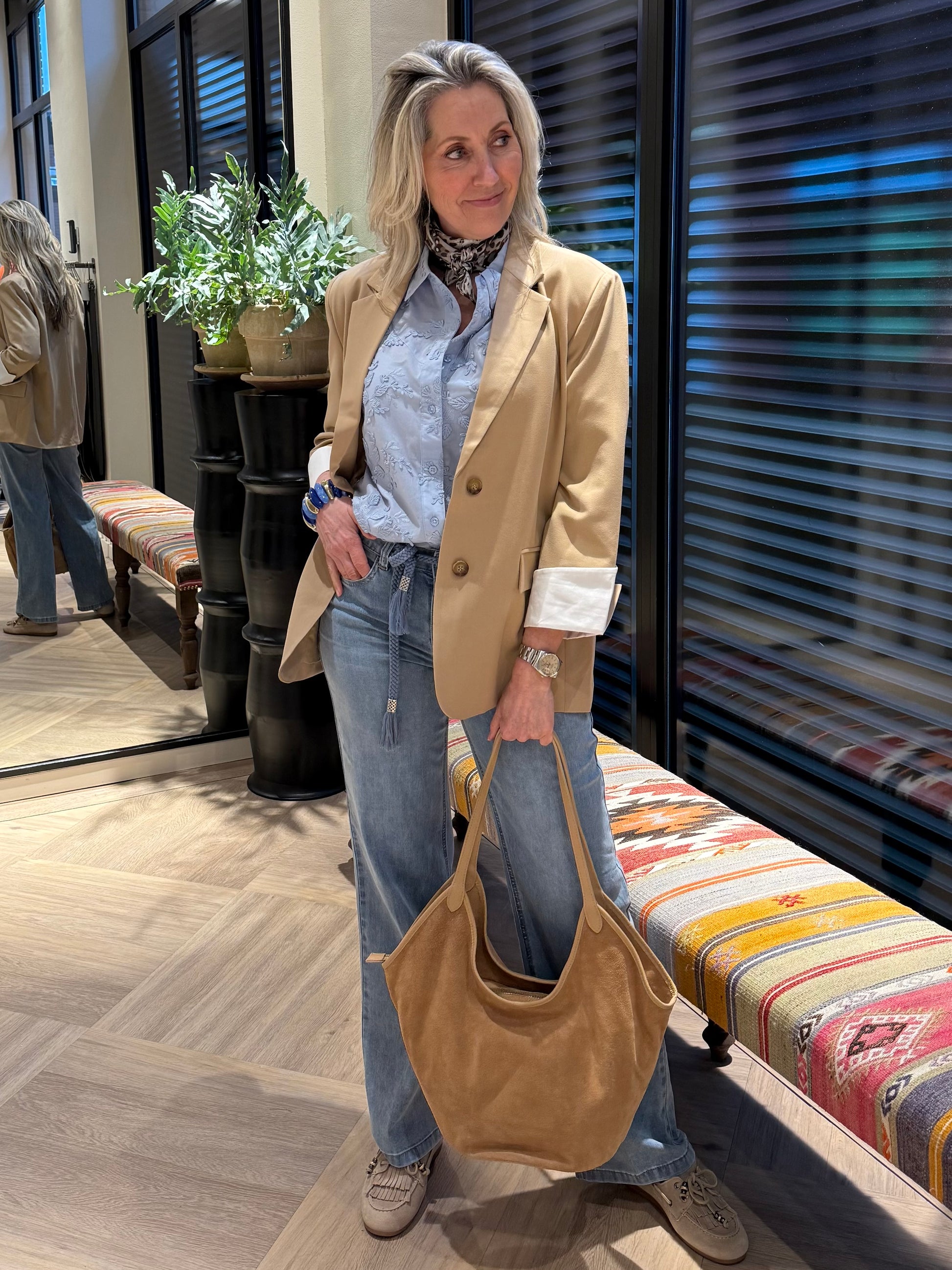 Red Button Jeans Colette Belt Lichtblauw - Peet kleding
