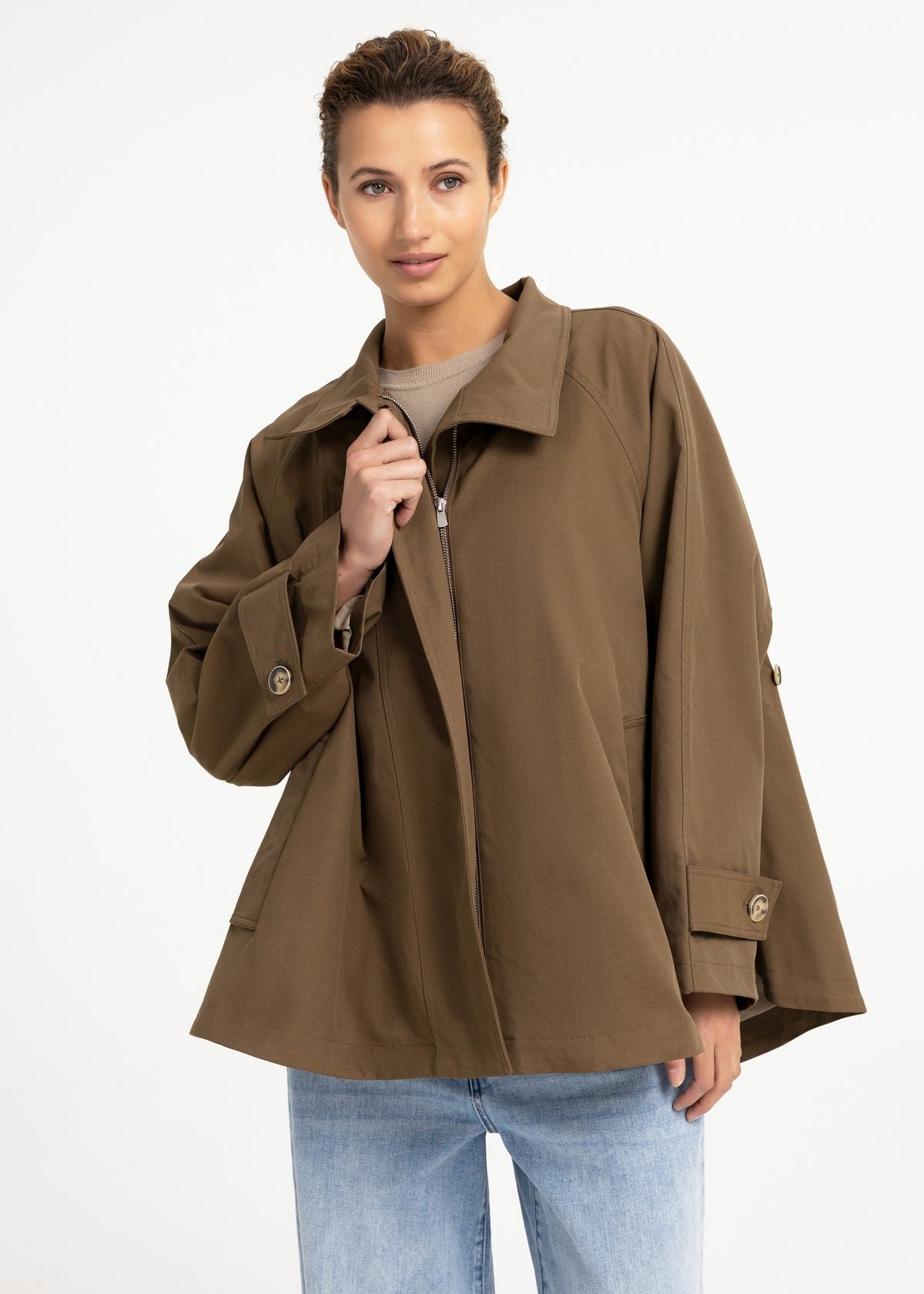Yaya Jas Trench Teak Brown