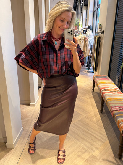 Blouse Ruit Roos Bordeaux - Peet kleding