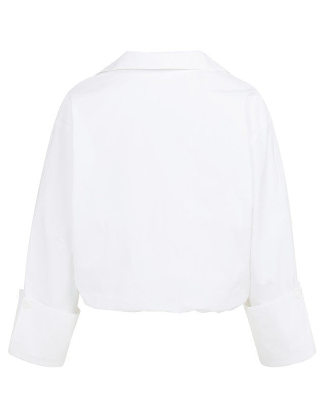 Yaya V-hals Blouse Balon Wit - Peet kleding