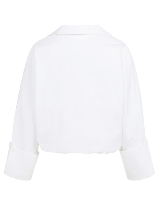 Yaya V-hals Blouse Balon Wit - Peet kleding