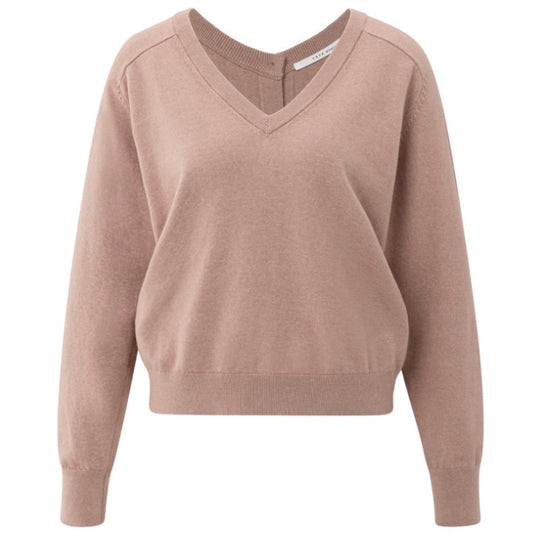 Yaya V-Hals Knopen Trui Roze