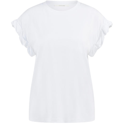 Yaya T-Shirt Rolled Sleeves Pure White - Peet kleding