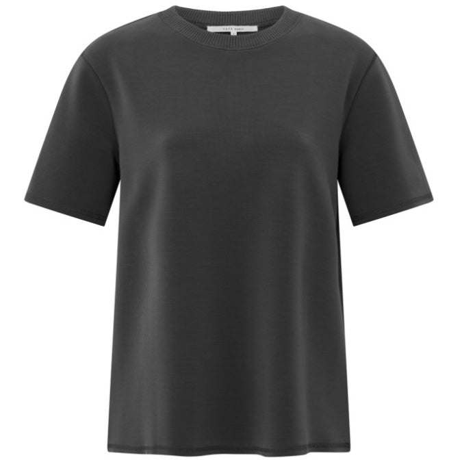 Yaya T-Shirt Blush Oyster Black - Peet kleding