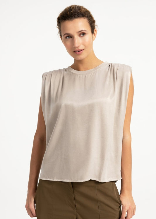 Yaya Top Silk Cashmere Grey - Peet kleding