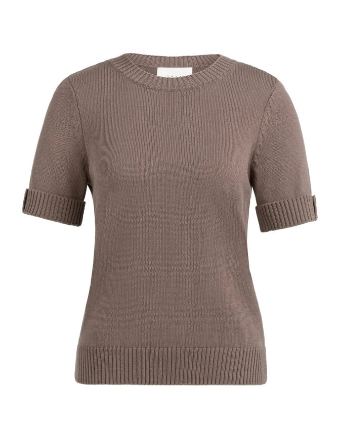 Yaya Trui Korte Mouw Taupe - Peet kleding