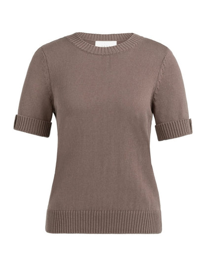 Yaya Trui Korte Mouw Taupe - Peet kleding