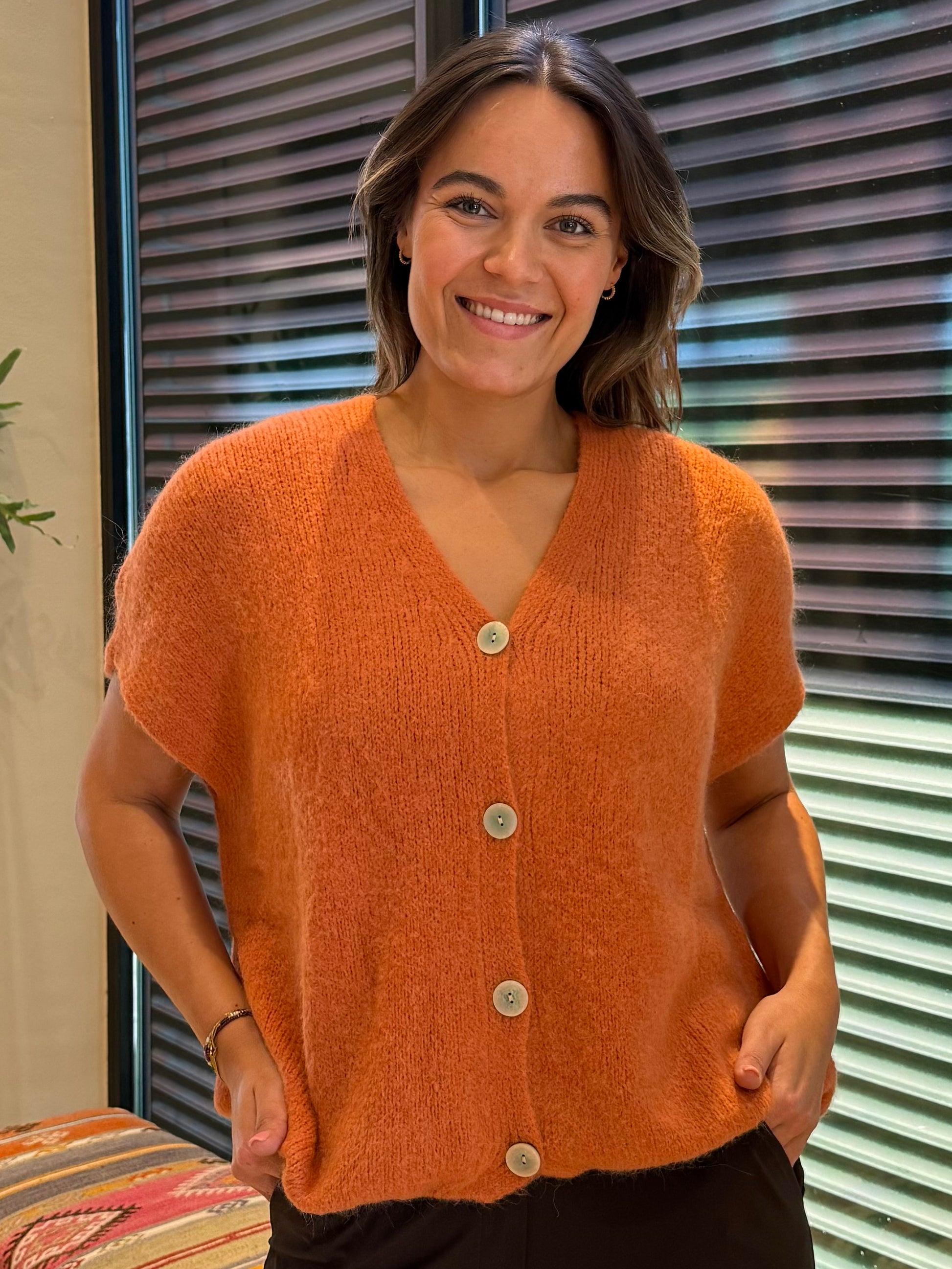 Triple Nine - Gilet Nima Dark Orange - Peet kleding
