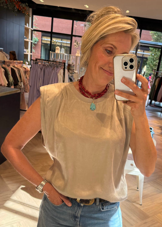 Yaya Top Silk Cashmere Grey - Peet kleding