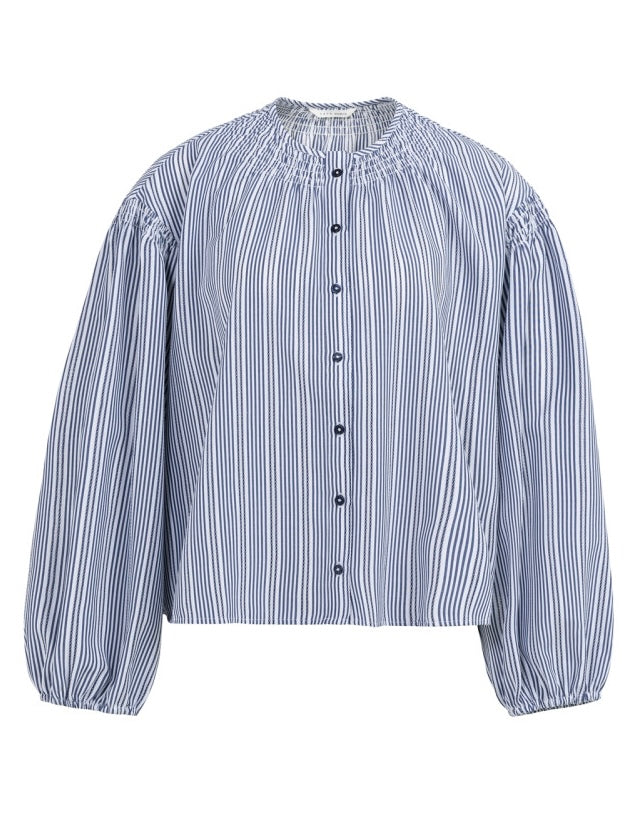 Yaya Blouse Streep Navy - Peet kleding